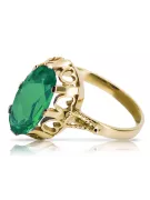 خاتم حرف يدوية فينتاج الزمرد 14 كارت من الذهب الأصفر vrc134y